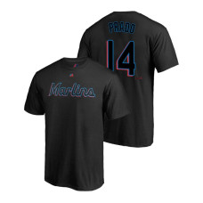 Miami Marlins #14 Black Martin Prado Name & Number 2019 Official T-Shirt