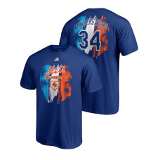 New York Mets Royal #34 Noah Syndergaard Majestic T-Shirt 2019 Spring Training