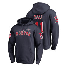 Boston Red Sox #41 Navy Chris Sale Pullover Majestic Hoodie 2018 World Series Champions