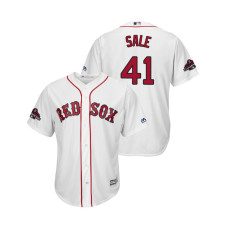 Boston Red Sox White #41 Chris Sale Team Logo Patch Jersey 2018 World Series Champions