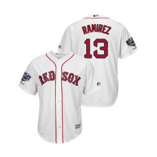 Boston Red Sox White #13 Hanley Ramirez Cool Base Jersey 2018 World Series Champions