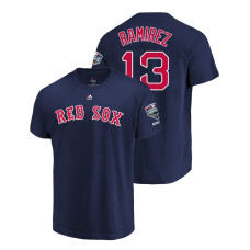 Boston Red Sox Navy #13 Hanley Ramirez Sleeve Patch T-Shirt 2018 World Series Champions