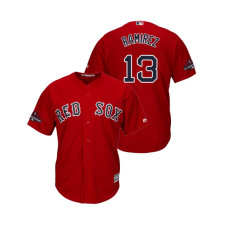 Boston Red Sox Scarlet #13 Hanley Ramirez Team Logo Patch Jersey 2018 World Series Champions
