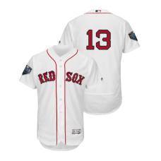 Boston Red Sox White #13 Hanley Ramirez Flex Base Jersey 2018 World Series
