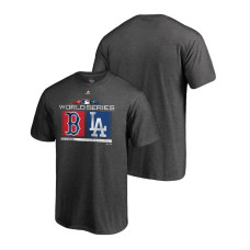 Boston Red Sox vs. Los Angeles Dodgers Zone Heather Gray Matchup Majestic T-Shirt 2018 World Series