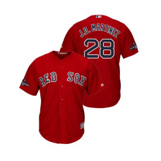 Boston Red Sox Scarlet #28 J.D. Martinez Team Logo Patch Jersey 2018 World Series Champions