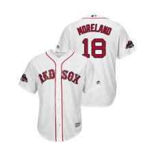 Boston Red Sox White #18 Mitch Moreland Team Logo Patch Jersey 2018 World Series Champions