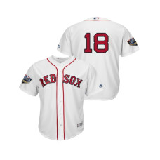 Boston Red Sox White #18 Mitch Moreland Cool Base Jersey 2018 World Series