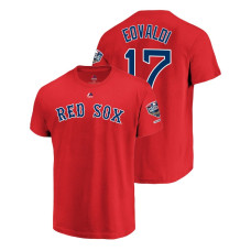 Boston Red Sox Red #17 Nathan Eovaldi Sleeve Patch T-Shirt 2018 World Series Champions