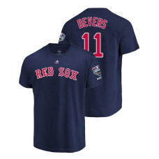 Boston Red Sox Navy #11 Rafael Devers Sleeve Patch T-Shirt 2018 World Series Champions