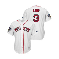Boston Red Sox White #3 Sandy Leon Cool Base Jersey 2018 World Series Champions