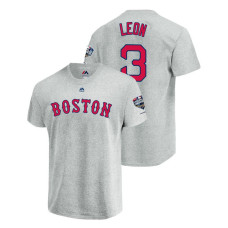 Boston Red Sox Gray #3 Sandy Leon Sleeve Patch T-Shirt 2018 World Series Champions