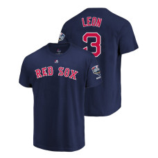 Boston Red Sox Navy #3 Sandy Leon Sleeve Patch T-Shirt 2018 World Series Champions