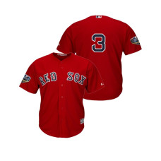 Boston Red Sox Scarlet #3 Sandy Leon Cool Base Jersey 2018 World Series