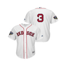 Boston Red Sox White #3 Sandy Leon Cool Base Jersey 2018 World Series