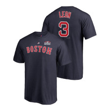 Boston Red Sox Navy #3 Sandy Leon Majestic T-Shirt 2018 World Series