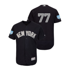 New York Yankees Navy #77 Clint Frazier Alternate Flex Base Jersey 2019 Spring Training