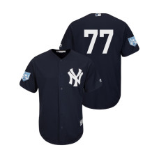 New York Yankees Navy #77 Clint Frazier Cool Base Jersey 2019 Spring Training