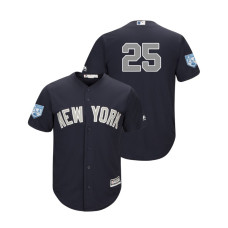 New York Yankees Navy #25 Gleyber Torres Alternate Cool Base Jersey 2019 Spring Training