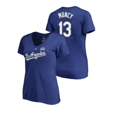 Women - Los Angeles Dodgers Royal #13 Max Muncy Majestic T-Shirt 2018 World Series
