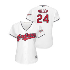 Women - Cleveland Indians 2019 All-Star Game Patch White #24 Andrew Miller Cool Base Jersey