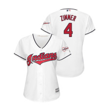 Women - Cleveland Indians 2019 All-Star Game Patch White #4 Bradley Zimmer Cool Base Jersey