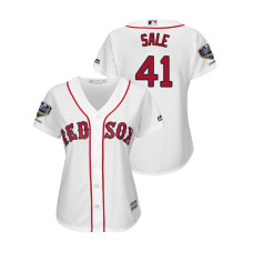Women - Boston Red Sox White #41 Chris Sale Cool Base Jersey 2018 World Series Champions
