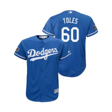Youth Los Angeles Dodgers Royal #60 Andrew Toles Cool Base Jersey 2018 World Series
