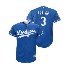 Youth Los Angeles Dodgers Royal #3 Chris Taylor Cool Base Jersey 2018 World Series