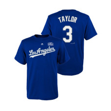 Youth Los Angeles Dodgers Royal #3 Chris Taylor Majestic T-Shirt 2018 World Series