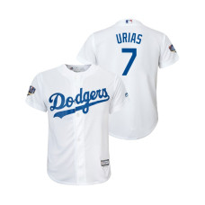 Youth Los Angeles Dodgers White #7 Julio Urias Cool Base Jersey 2018 World Series