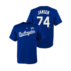 Youth Los Angeles Dodgers Royal #74 Kenley Jansen Majestic T-Shirt 2018 World Series