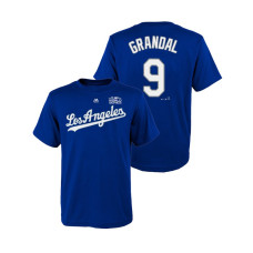 Youth Los Angeles Dodgers Royal #9 Yasmani Grandal Majestic T-Shirt 2018 World Series