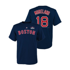 Youth Boston Red Sox Navy #18 Mitch Moreland Majestic T-Shirt 2018 World Series