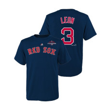 Youth Boston Red Sox Navy #3 Sandy Leon Majestic T-Shirt 2018 World Series Champions