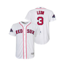 Youth Boston Red Sox White #3 Sandy Leon Team Logo Patch Jersey 2018 World Series Champions