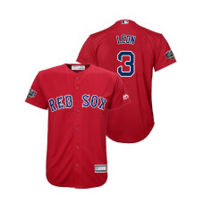 Youth Boston Red Sox Red #3 Sandy Leon Cool Base Jersey 2018 World Series