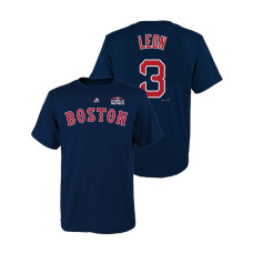 Youth Boston Red Sox Navy #3 Sandy Leon Majestic T-Shirt 2018 World Series