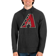 Men's Arizona Diamondbacks Antigua Heathered Black Reward Pullover Sweatshirt