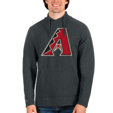 Men's Arizona Diamondbacks Antigua Heathered Charcoal Reward Pullover Sweatshirt