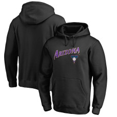 Men's Arizona Diamondbacks Fanatics Branded Black Vintage Cooperstown Collection Wahconah Fitted Pullover Hoodie