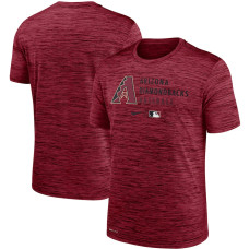 Men's Arizona Diamondbacks Nike Heathered Red Authentic Collection Velocity Practice Performance T-Shirt