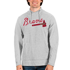 Men's Atlanta Braves Antigua Heathered Gray Reward Pullover Sweatshirt