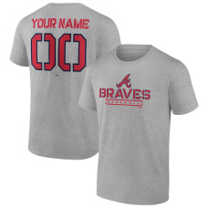 Men's Atlanta Braves Fanatics Branded Heather Gray Evanston Stencil Personalized T-Shirt