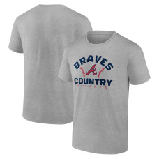 Men's Atlanta Braves Fanatics Branded Heather Gray Team Go For Two T-Shirt