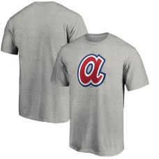 Men's Atlanta Braves Fanatics Branded Heathered Gray Cooperstown Collection Huntington Logo T-Shirt