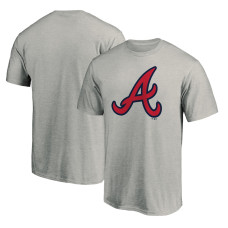 Men's Atlanta Braves Fanatics Branded Heathered Gray Official Team Logo T-Shirt