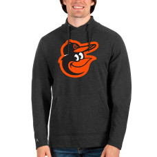Men's Baltimore Orioles Antigua Heathered Black Reward Pullover Sweatshirt