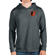Men's Baltimore Orioles Antigua Heathered Charcoal Absolute Pullover Hoodie