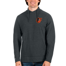 Men's Baltimore Orioles Antigua Heathered Charcoal Team Reward Pullover Sweatshirt